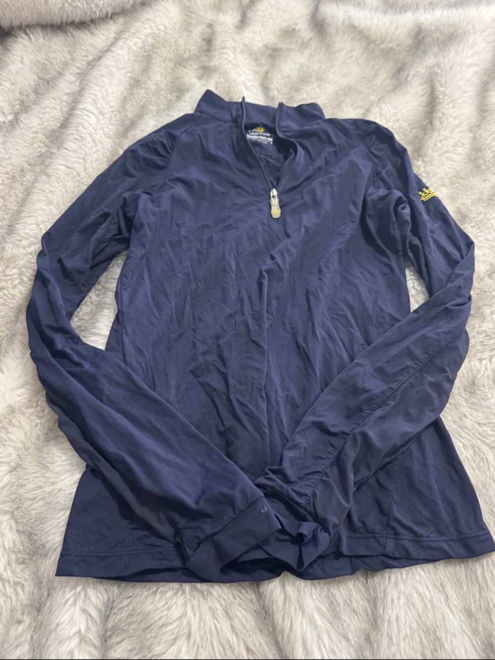 Kastel Charlotte Navy Quarter-Zip Long Sleeve small